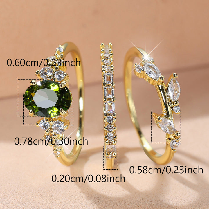 Three‑Piece Stackable Ring Set With Two‑Tone Options