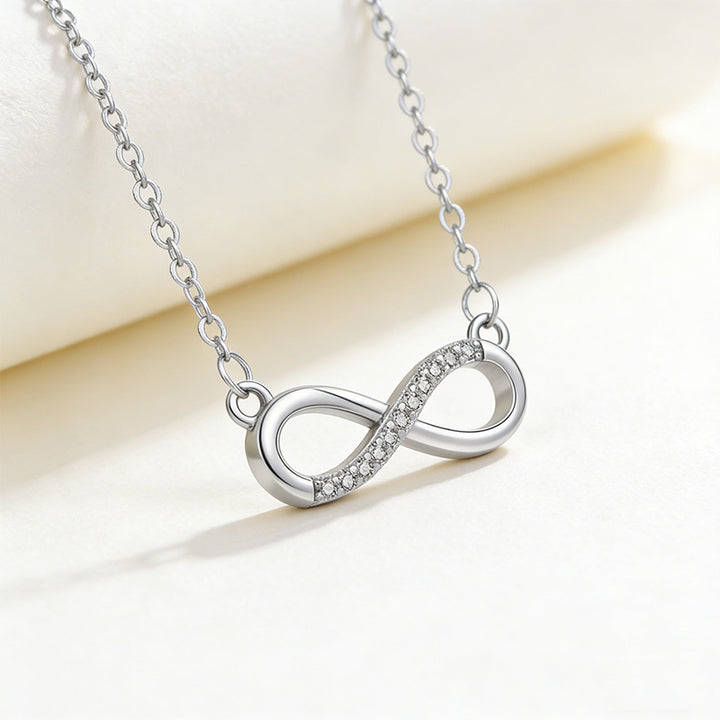 Infinity Knot Diamond Pendant Necklace (3 Colors Delicate Luxury Choker)
