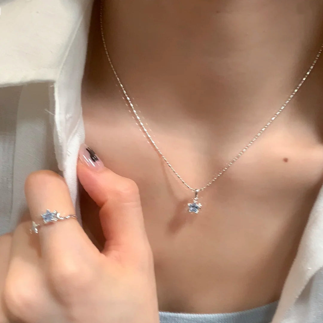 Double Star Gemstone Choker (Light Luxury Niche Fresh Necklace)