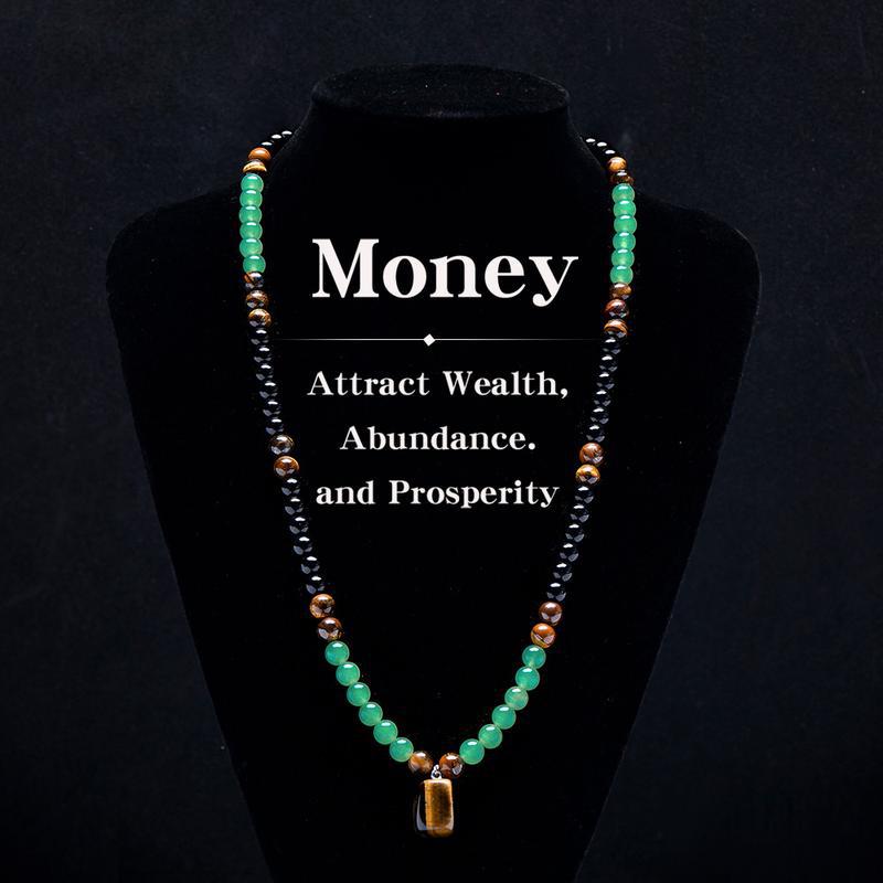 Tiger Eye Double-Layer Energy Necklace (Wealth-Attracting Retro Layered Style)