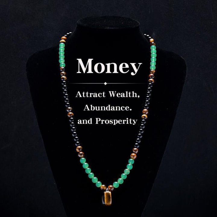 Tiger Eye Double-Layer Energy Necklace (Wealth-Attracting Retro Layered Style)