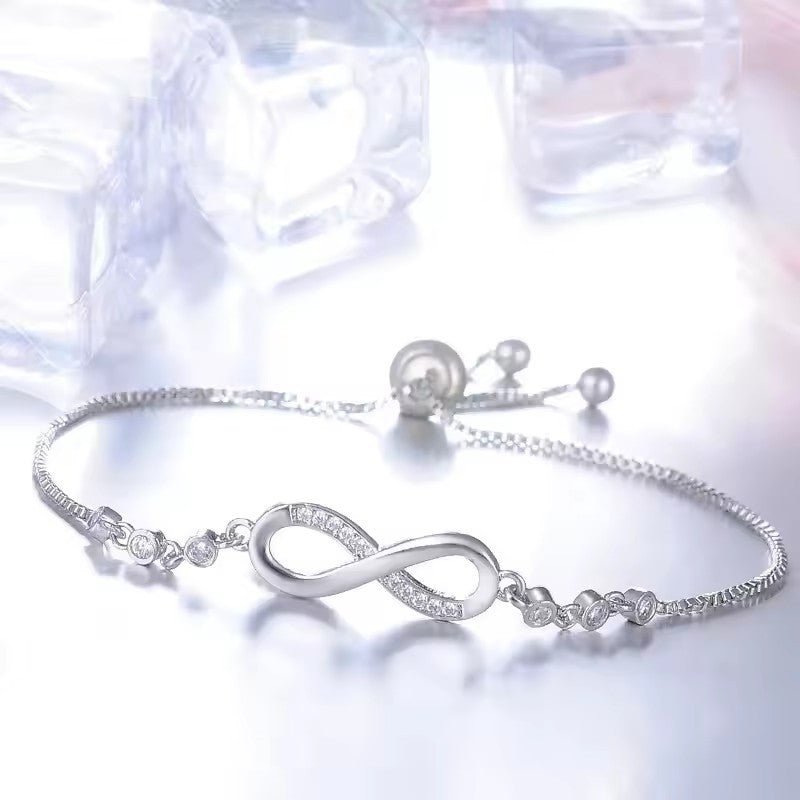 Infinity Knot Diamond Adjustable Bracelet (3 Colors Delicate Luxury Bangle)
