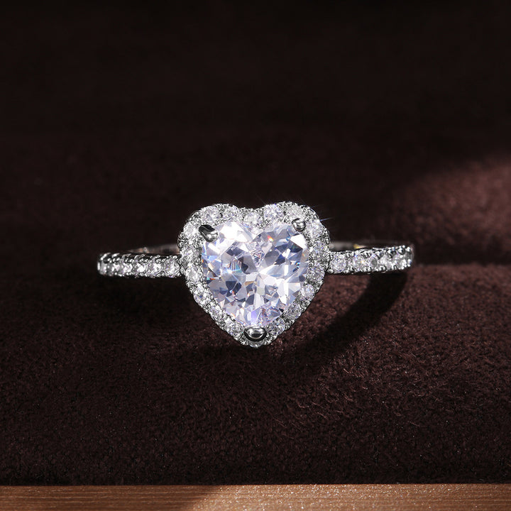 Heart Halo Diamond Ring (Multi-Color Options Luxury Statement Band)