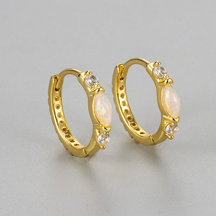 Marquise Opal Huggie Earrings (Light Luxury Minimalist Versatile Earrings)