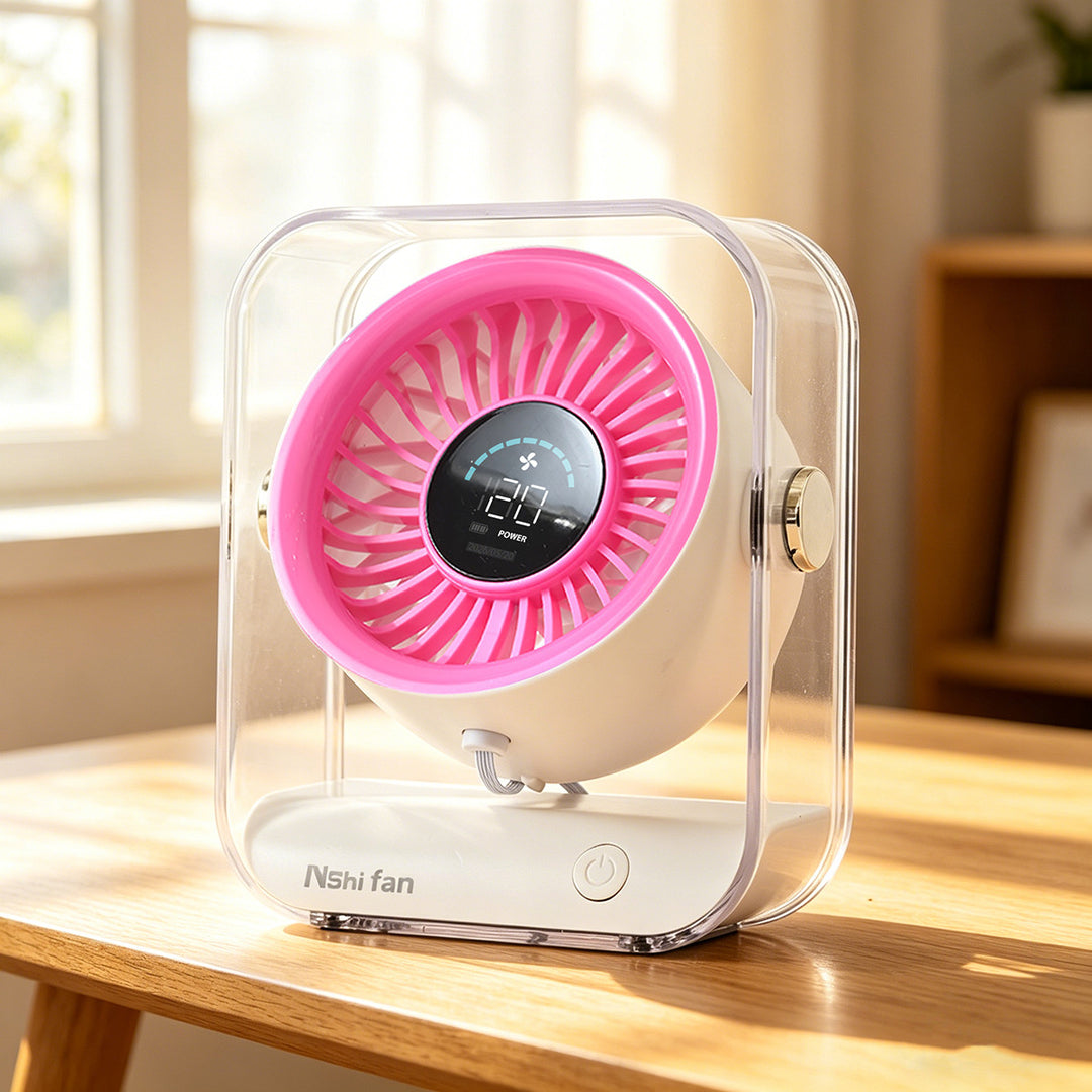 Desktop Turbo Circulating Humidifying Fan, Multi-Angle Adjustable Quiet Desk Fan for Home & Office