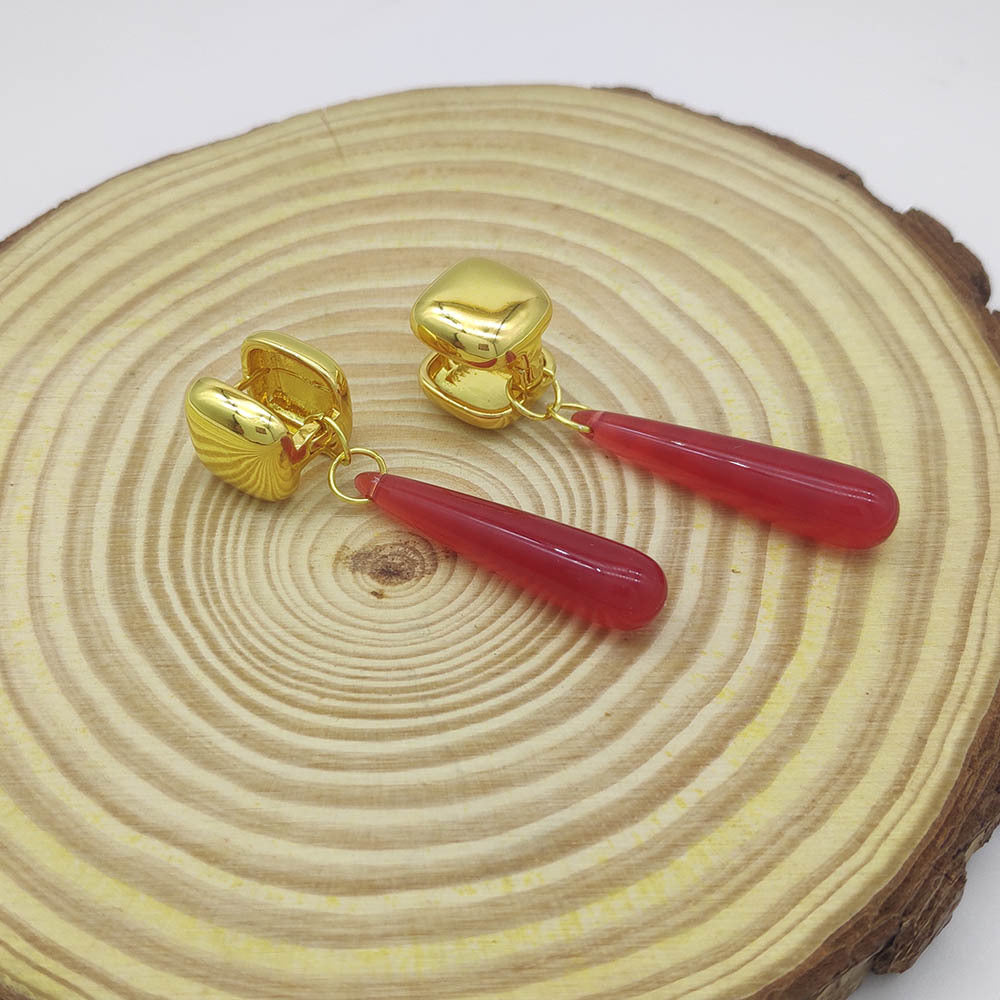 Vintage Red Teardrop Earring Set (Vintage Elegant Earrings)