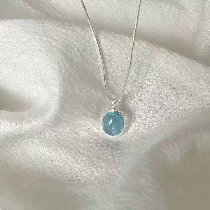 Oval Gemstone Choker Set (Light Luxury Niche Fresh Necklace)