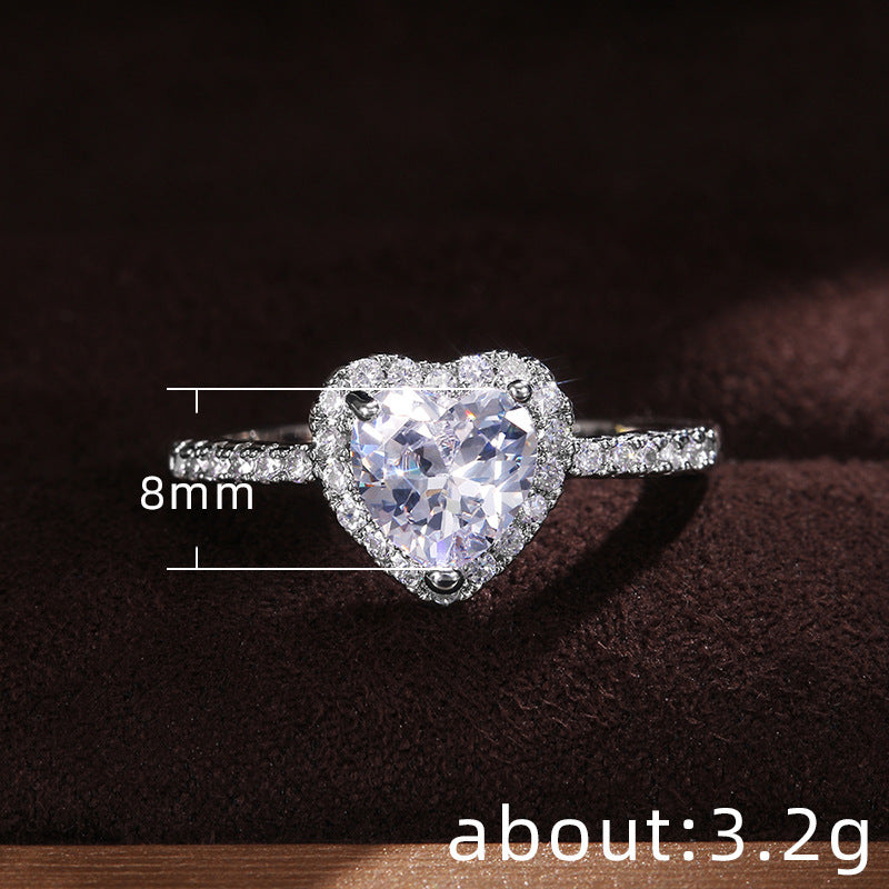 Heart Halo Diamond Ring (Multi-Color Options Luxury Statement Band)