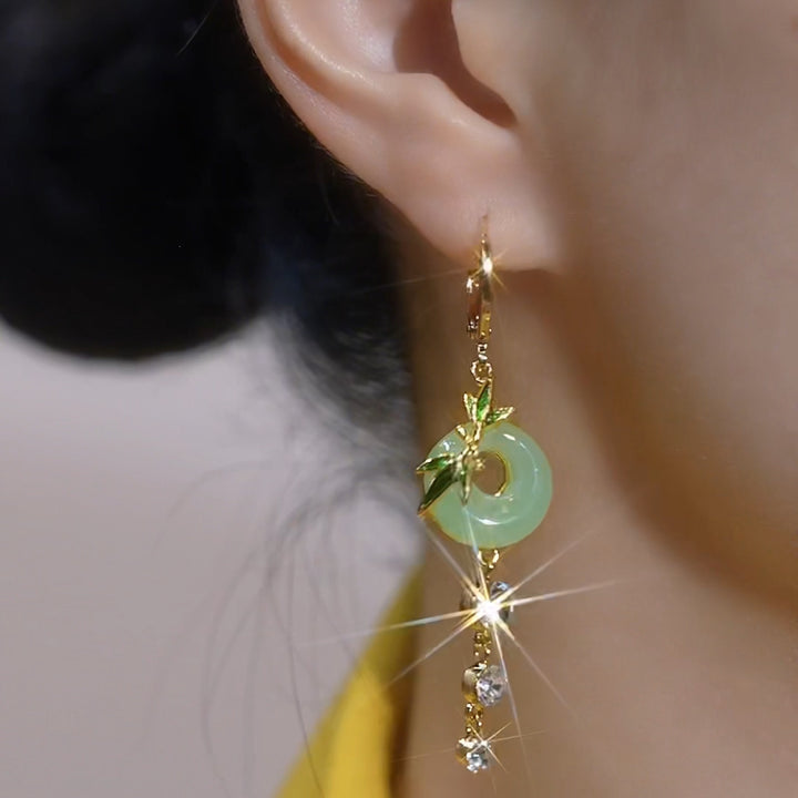 S925 Silver Bamboo Ping An Knot Drop Earrings