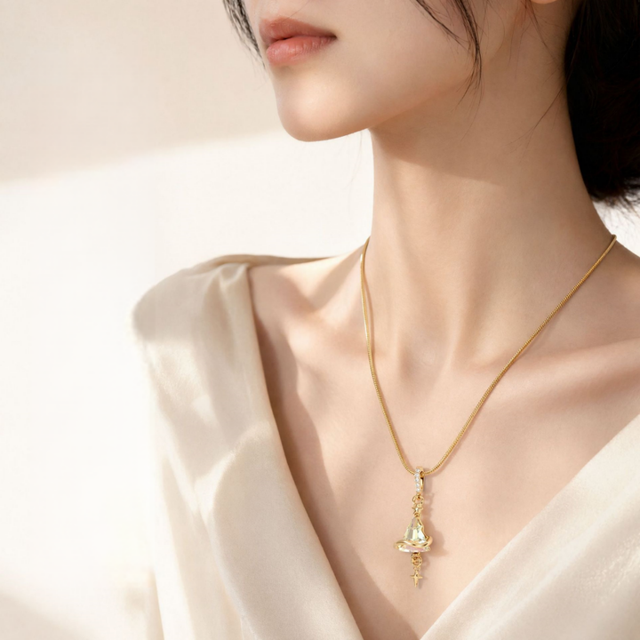 Iridescent Christmas Tree Necklace