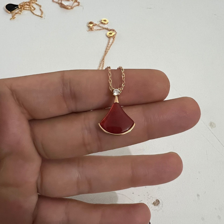 Luxury Skirt Shape Fan Necklace Set (High-End Pavé Gemstone Choker)