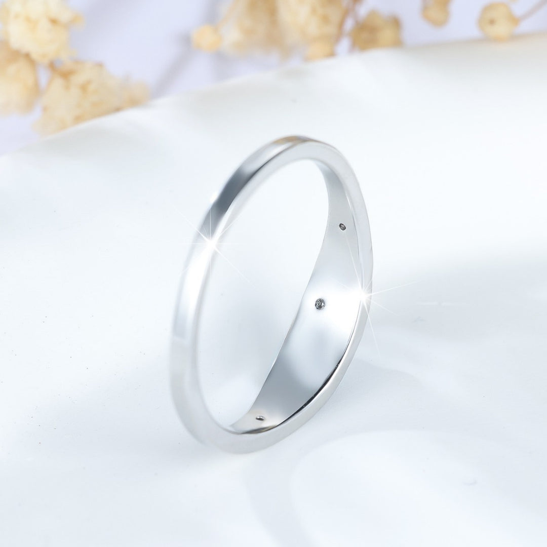 Starry Sky Moon & Star Enamel S925 Silver Ring, Dark Blue Enamel Minimalist Ring, 2 Colors Available