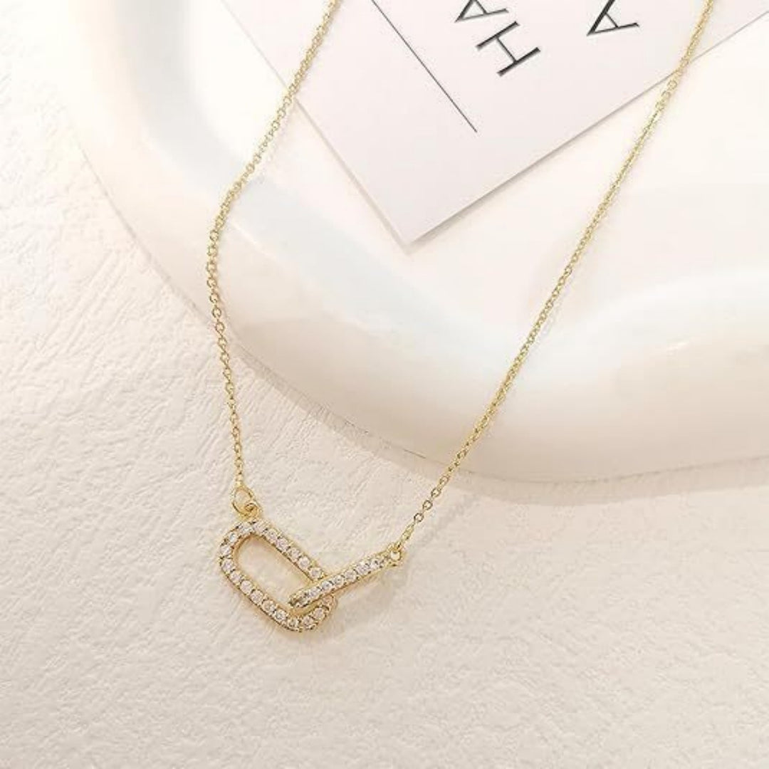 Interlocking Loop Diamond Necklace