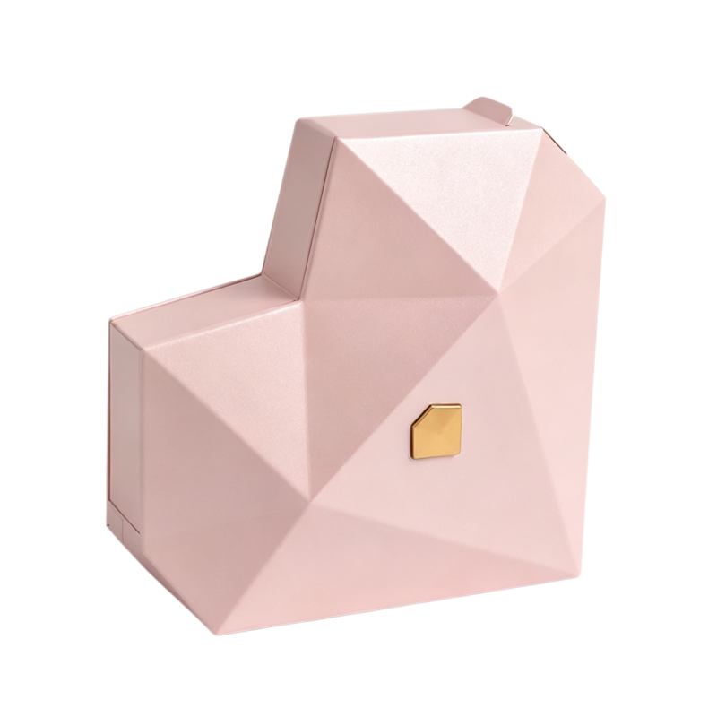 Diamond‑Cut Heart‑Shaped Jewelry Gift Box, Multiple‑Color Options