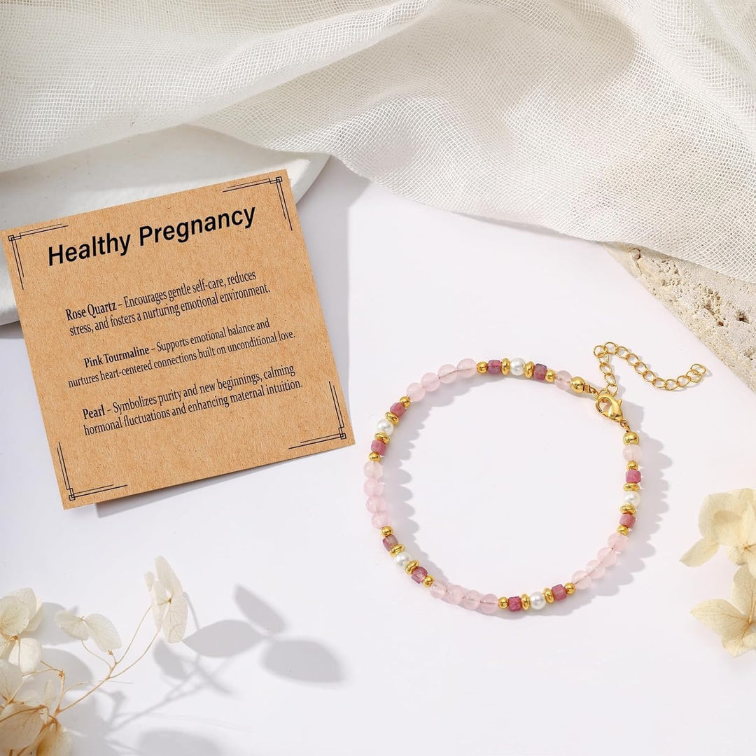 Rose‑Quartz Tourmaline & Pearl Spliced Luxury Women’s Bracelet