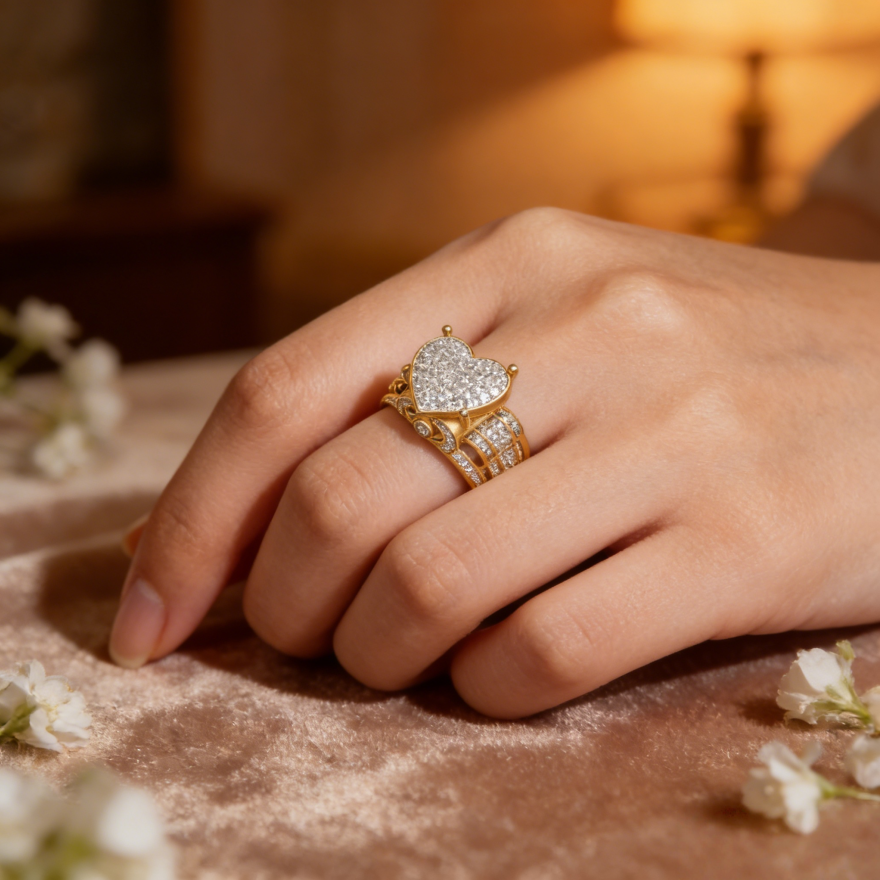 Heart Diamond Luxury Statement Ring (Romantic Proposal Engagement Band)