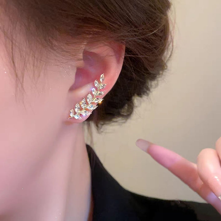 Wheat Ear Pavé Ear Climbers (Light Luxury Niche Design Earrings)
