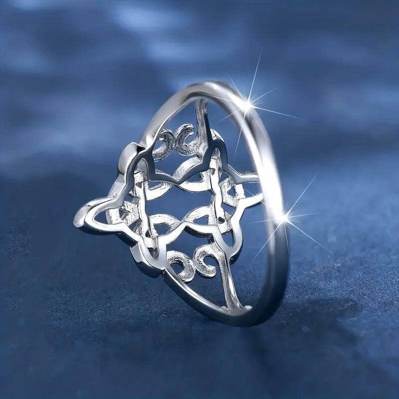 Celtic Knot Openwork Ring (Vintage Style Women's Band)
