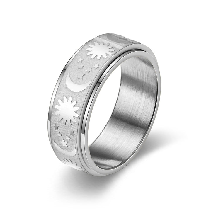 Minimalist Anti-Stress Rotatable Star & Moon Ring