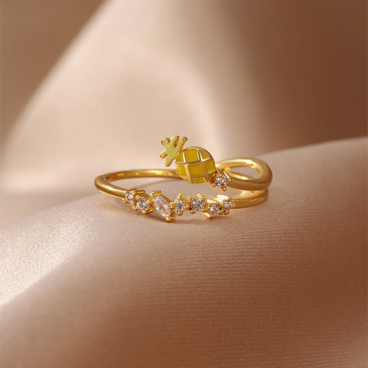 Gold Cherry Fruit Ring for Women