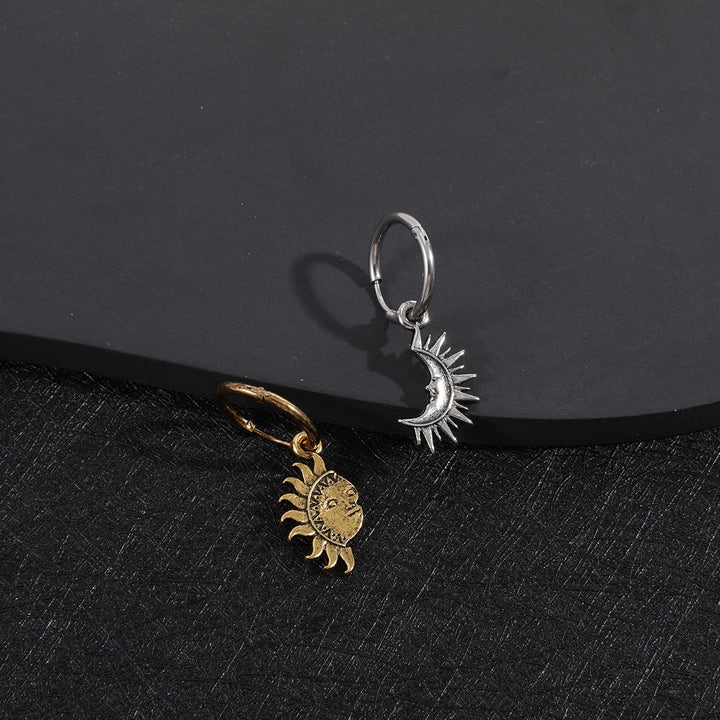 Sun & Moon Asymmetric Couples Jewelry Set – Necklace & Earrings