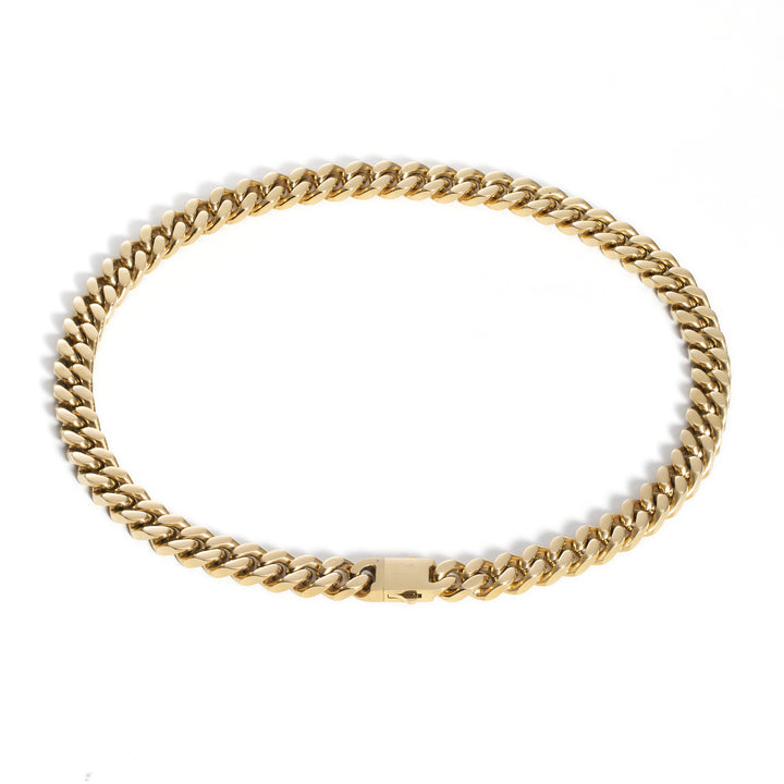 Polished Titanium Steel Chunky Cuban Chain Hip-Hop Necklace · Four-Side Cut Bold Chain