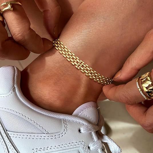 925 Sterling Silver Plated Cuban Link Chunky Chain Anklet