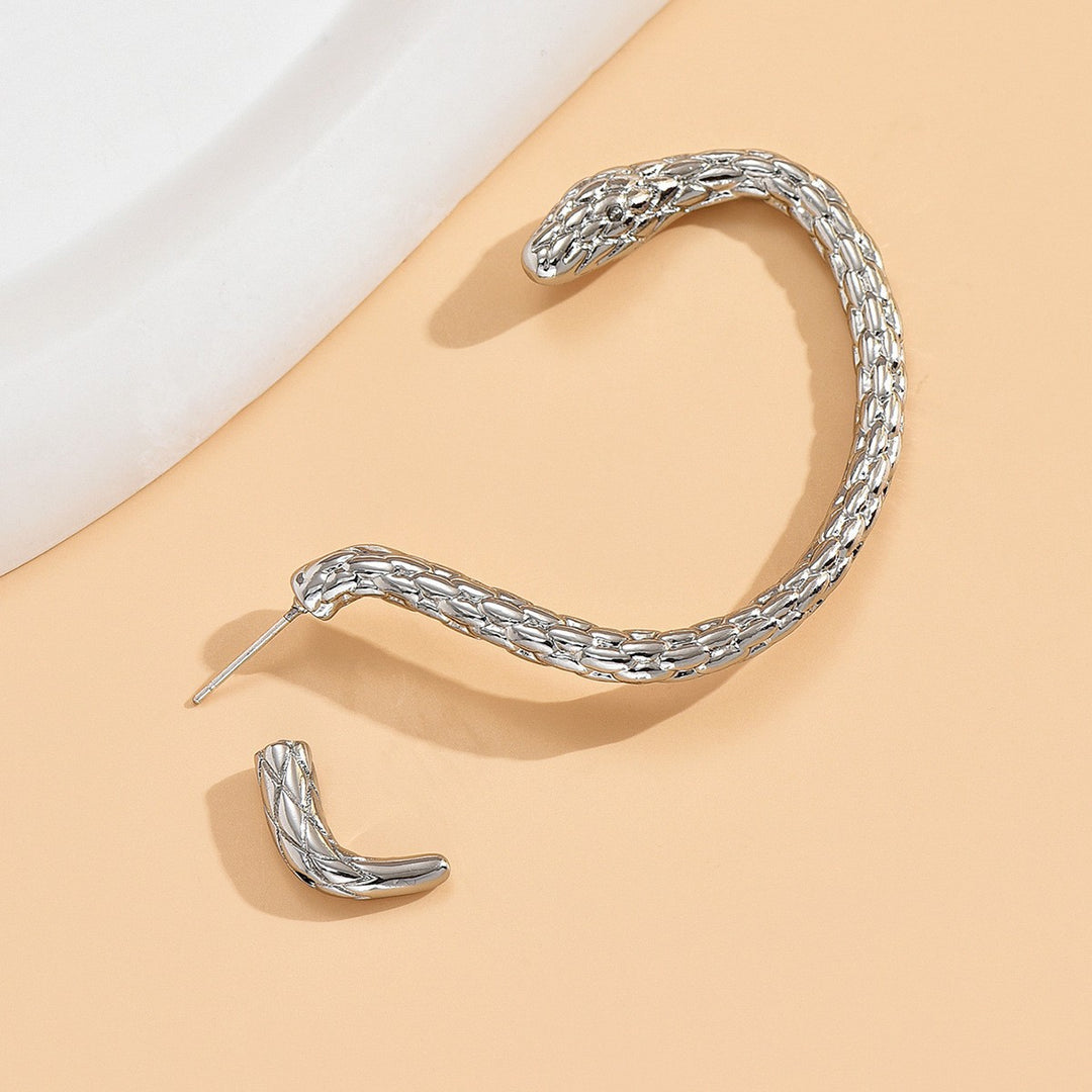 925 Sterling Silver Minimalist Niche Snake Earrings - Snake-Shaped Ear Hooks (Ear Piercing Required)