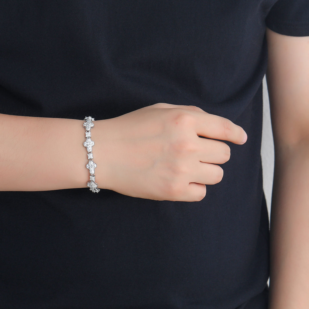 Hip-Hop Cross Men's Bracelet - Full Diamond Trendy Bracelet
