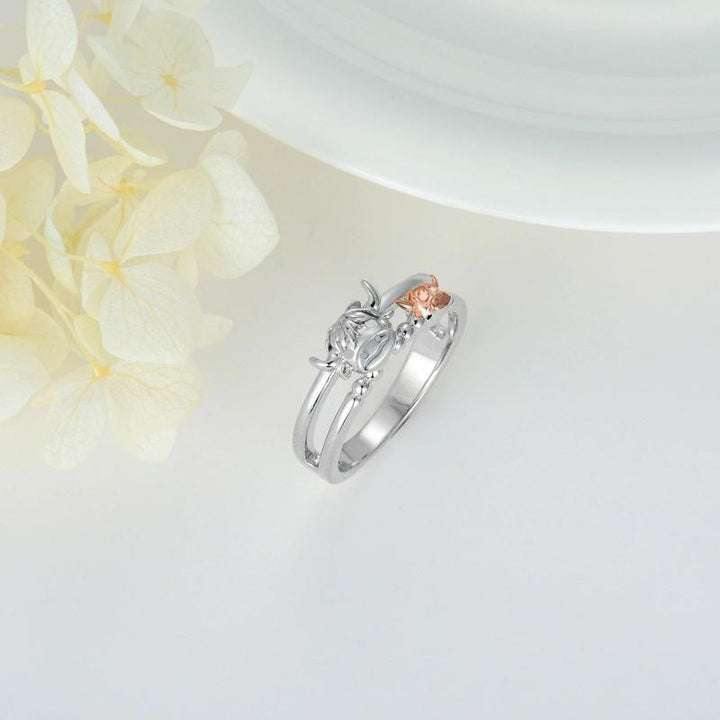 Cow Head Ring for Women - Ins Niche Design Personalized Edgy Sweet Cool Closed Ring