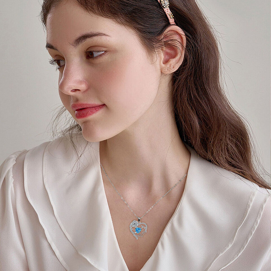 High-End Elegant Heart Rose Pendant Necklace - Women's Choker Love Jewelry