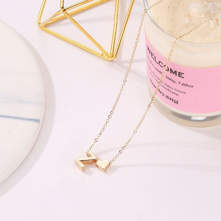 Heart & Initial Letter Choker (26 Letters Optional | Gold/Silver Dual Tone)