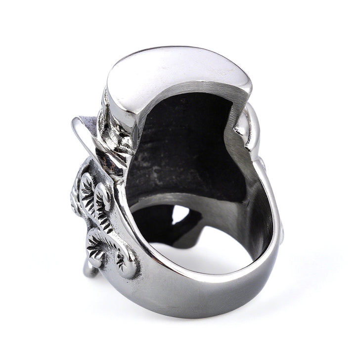 Antique Silver Steampunk Style Vintage Gentleman Skull Ring