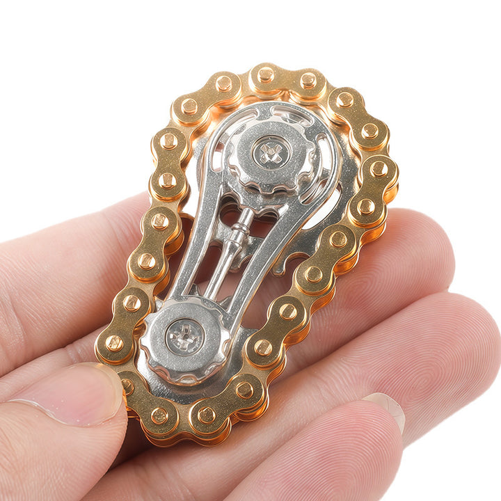 Gear Chain Metal Fidget Spinner (Stress-Relief High-Tech Creative Finger Toy)