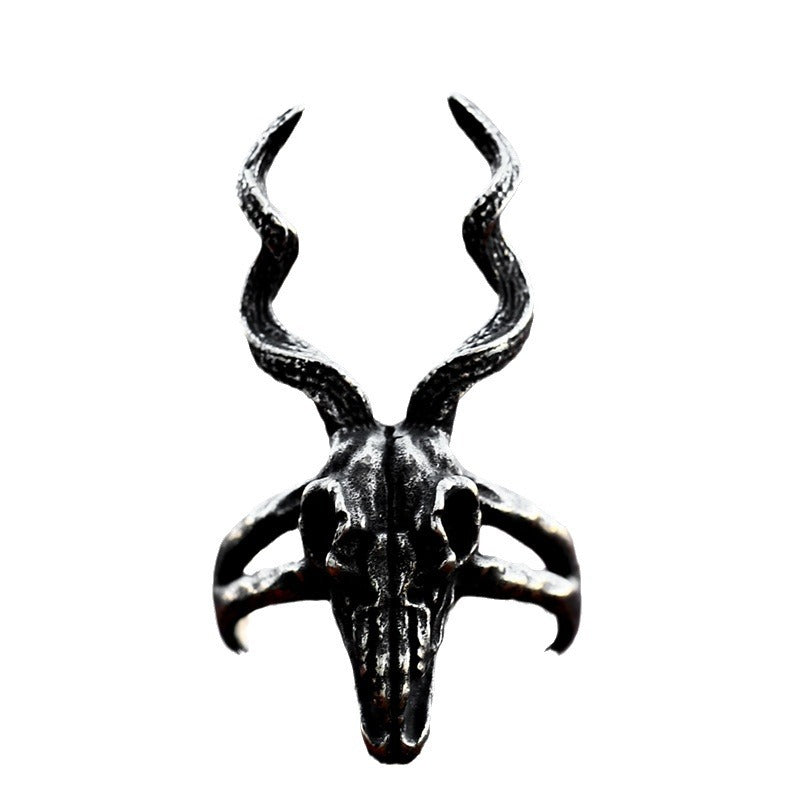 Satanic Ram Skull Gothic Punk Ring