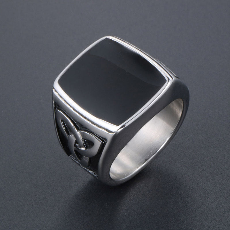 Retro Viking Celtic Knot Enamel Men's Ring