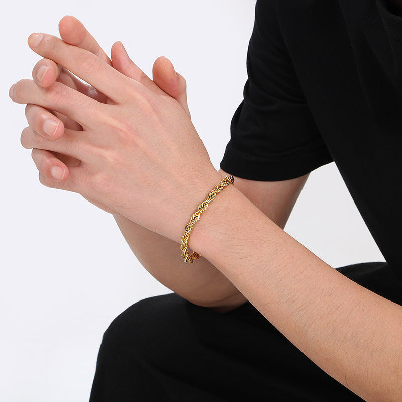 Twisted Chain Titanium Steel Bracelet (Minimalist Unisex Style)