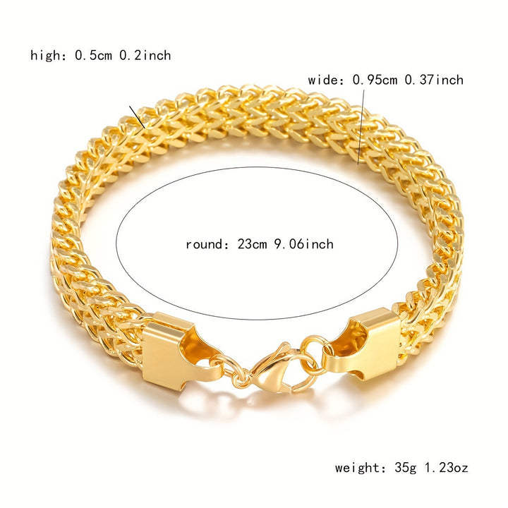 Titanium Steel Braided Cuban Link Bracelet (Light Luxury Multi-Color Style)
