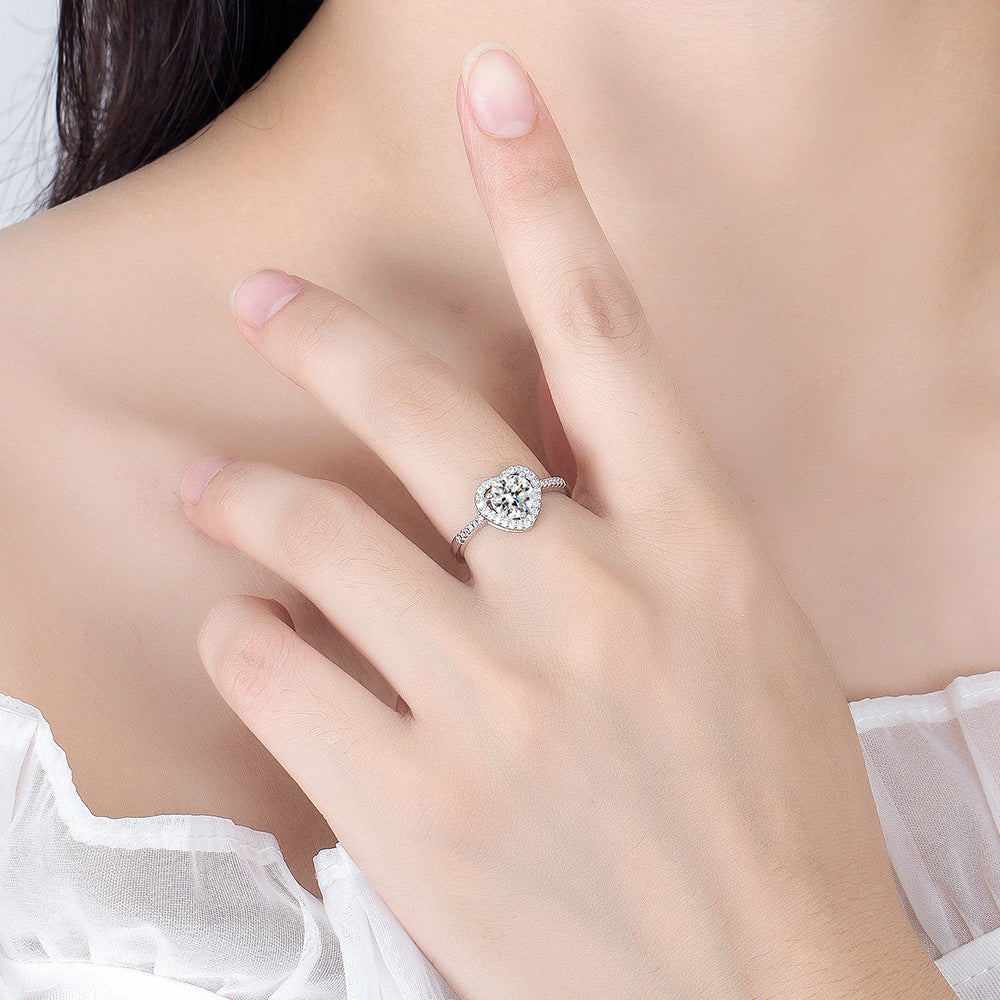 Heart Halo Center Stone Ring (Women's Luxury Elegant Style)