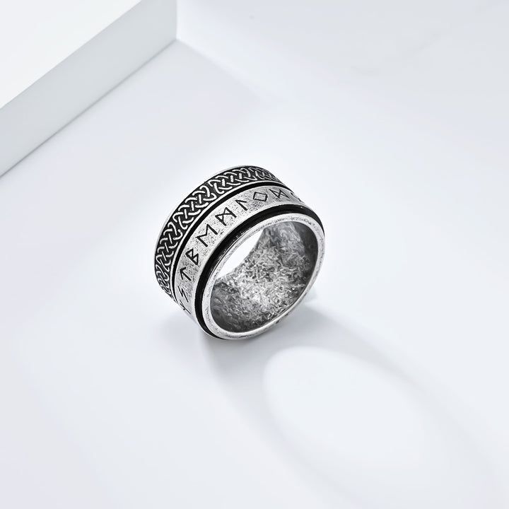 Viking Runes Celtic Knot Spinner Ring for Men – Bold and Unique Statement Ring