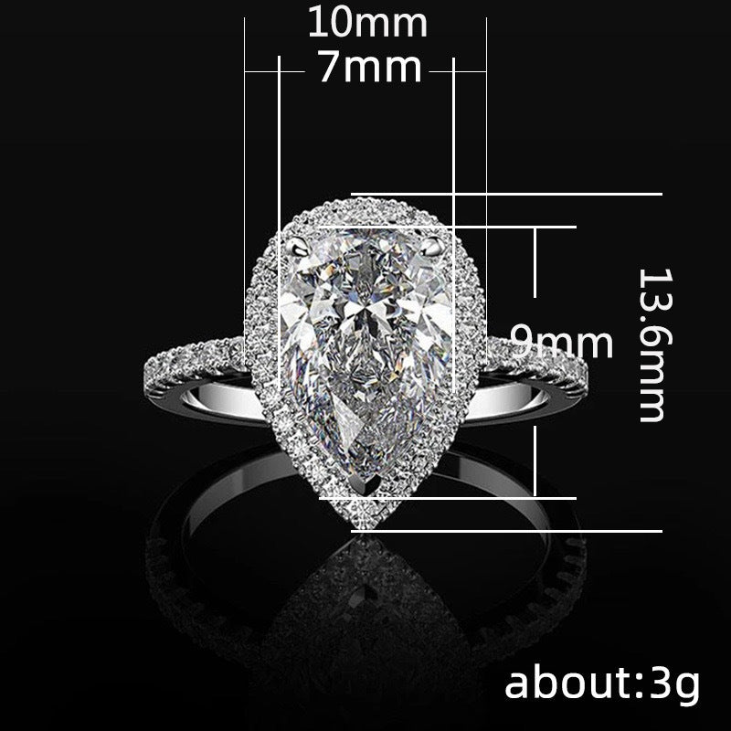 Pear Diamond Halo Ring (Women's Luxury Elegant Style)