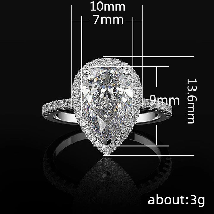 Pear Diamond Halo Ring (Women's Luxury Elegant Style)