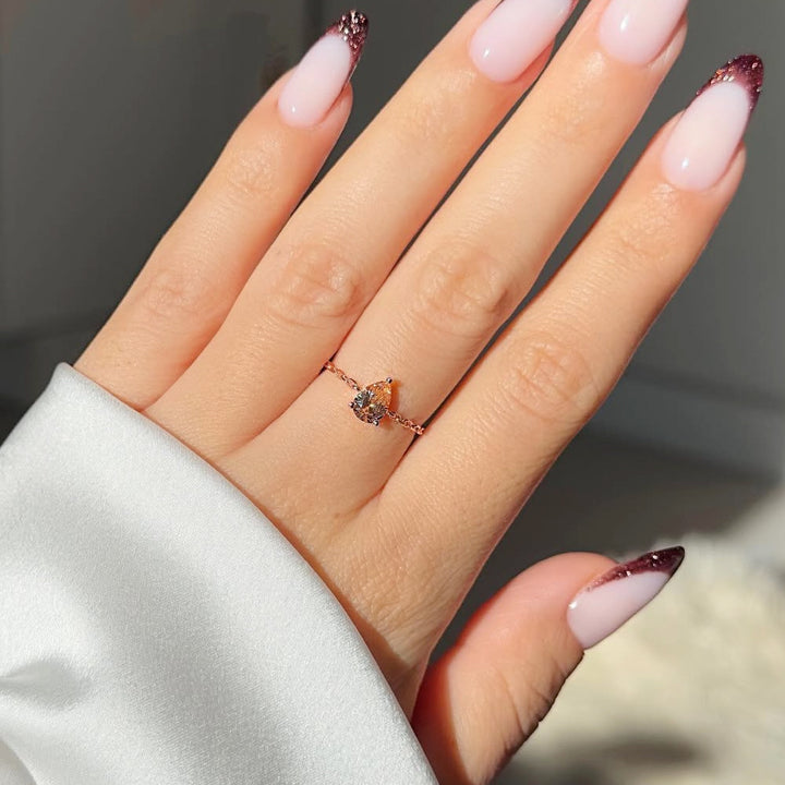Pear Colored Gem Adjustable Ring (Sweet Vitality Multi-Color Style)