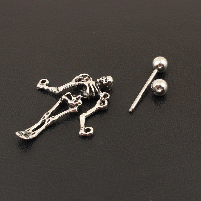 Skeleton Hanging Earrings (Dark Cool Personalized Style)