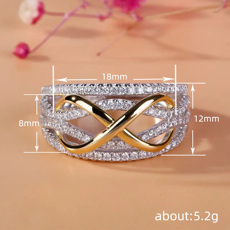 Infinity Symbol Micro-Diamond Multi-Layer Ring (Luxury Romantic Couple Style)