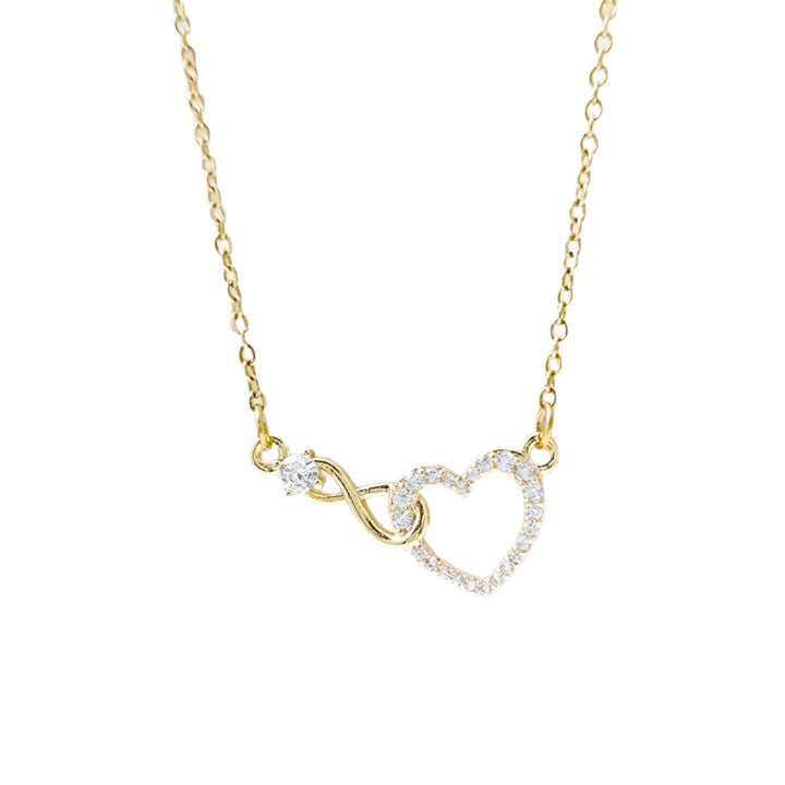 Infinity Heart Micro-Diamond Couple Necklace (Romantic Luxury Bond Style)
