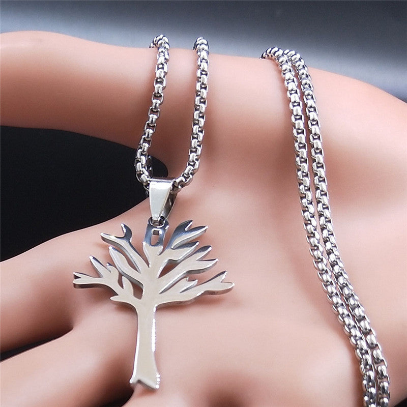 Tree of Life Necklace Pendant – World Peace Snake Chain Jewelry