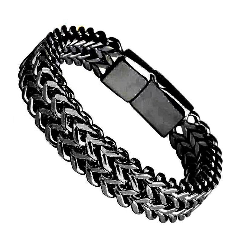 Double Row Dragon Bone Magnetic Clasp Men's Bracelet