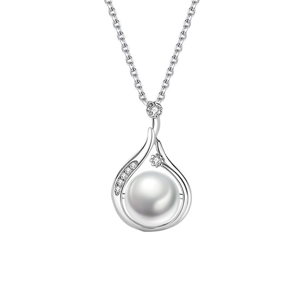 Teardrop Pearl Light Luxury Jewelry Set (Necklace + Drop Earrings)