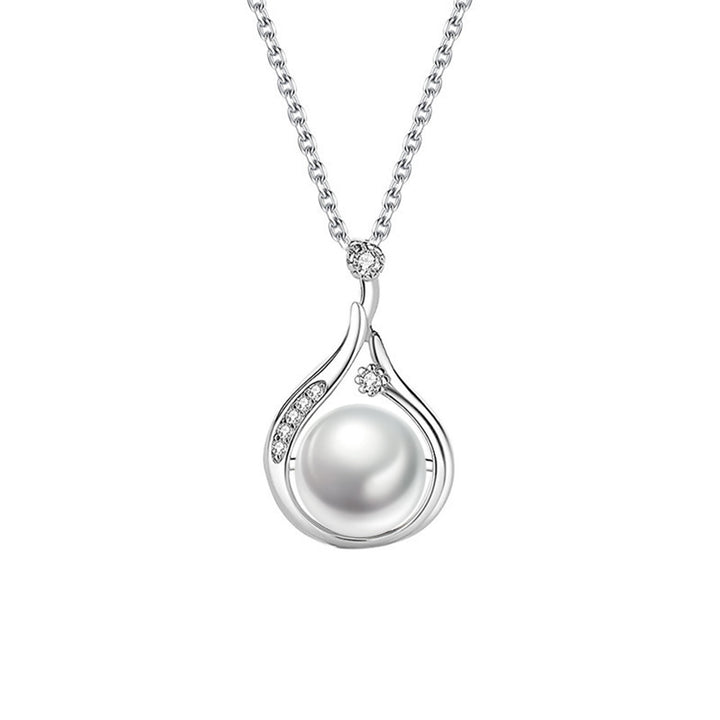 Teardrop Pearl Light Luxury Jewelry Set (Necklace + Drop Earrings)